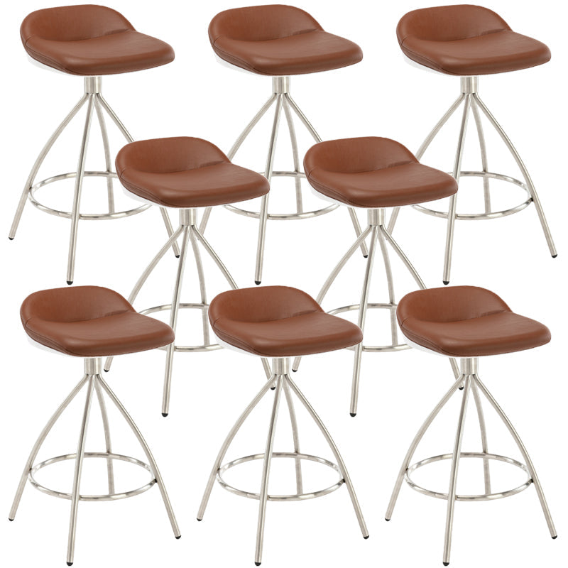 Hedendaagse stijl Faux Leather Bar Stool Low Back Teller Bar Stool voor thuis