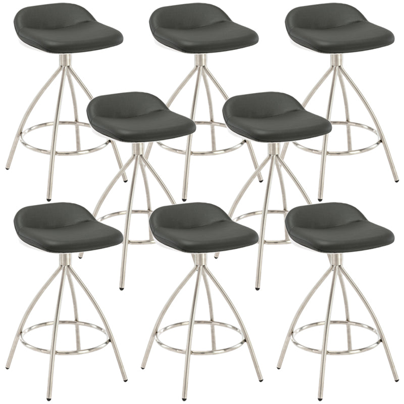 Hedendaagse stijl Faux Leather Bar Stool Low Back Teller Bar Stool voor thuis