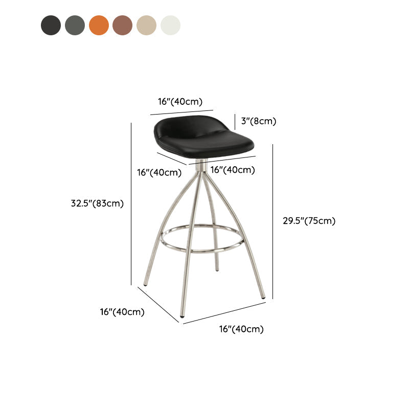 Hedendaagse stijl Faux Leather Bar Stool Low Back Teller Bar Stool voor thuis