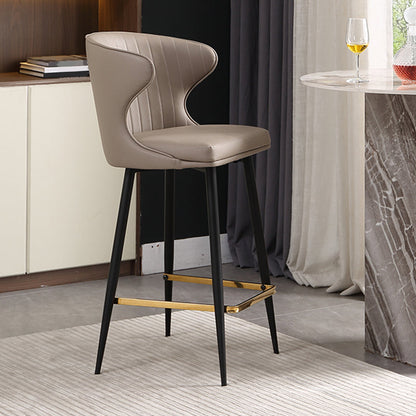 Sgabello da bar con barra bassa con sgabello da baiassa in fux in fux moderno per cucina