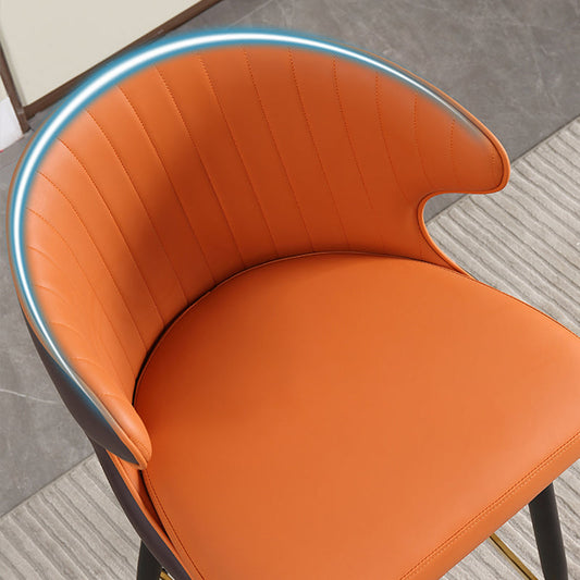 キッチン用のモダンなフェイクレザーバースツールローバックカウンターバースツール