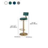 Glam Round Dining Stools Adjustable Height Bar Stools with Metal Base