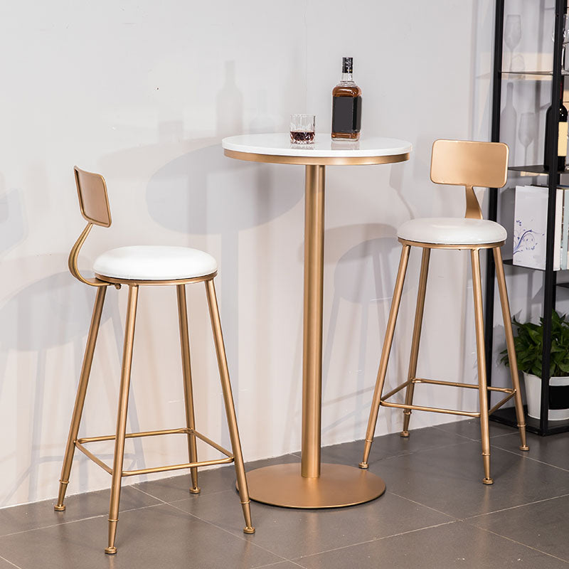 Faux Leather Dining Stools Low Back Bar Stools with Metal Base Clearhalo 'Bar Furniture' 'Bar Stools' 'bar_stools' 'furn' 'furn_bar_stools' 'Furniture' 'Kitchen & Dining Furniture' 6961950