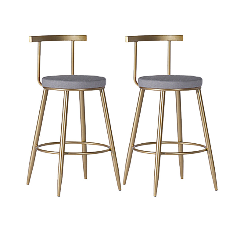 Faux Leather Dining Stools Low Back Bar Stools with Metal Base Gray 2 Piece Set Short Stool(18"H) Clearhalo 'Bar Furniture' 'Bar Stools' 'bar_stools' 'furn' 'furn_bar_stools' 'Furniture' 'Kitchen & Dining Furniture' 6961951