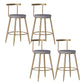 Faux Leather Dining Stools Low Back Bar Stools with Metal Base Gray 4 Piece Set Short Stool(18"H) Clearhalo 'Bar Furniture' 'Bar Stools' 'bar_stools' 'furn' 'furn_bar_stools' 'Furniture' 'Kitchen & Dining Furniture' 6961952