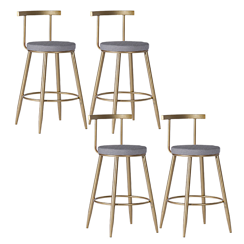 Faux Leather Dining Stools Low Back Bar Stools with Metal Base Gray 4 Piece Set Short Stool(18"H) Clearhalo 'Bar Furniture' 'Bar Stools' 'bar_stools' 'furn' 'furn_bar_stools' 'Furniture' 'Kitchen & Dining Furniture' 6961952