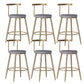 Faux Leather Dining Stools Low Back Bar Stools with Metal Base Gray 6 Piece Set Short Stool(18"H) Clearhalo 'Bar Furniture' 'Bar Stools' 'bar_stools' 'furn' 'furn_bar_stools' 'Furniture' 'Kitchen & Dining Furniture' 6961954
