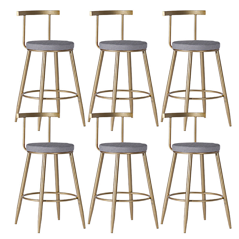 Faux Leather Dining Stools Low Back Bar Stools with Metal Base Gray 6 Piece Set Short Stool(18"H) Clearhalo 'Bar Furniture' 'Bar Stools' 'bar_stools' 'furn' 'furn_bar_stools' 'Furniture' 'Kitchen & Dining Furniture' 6961954