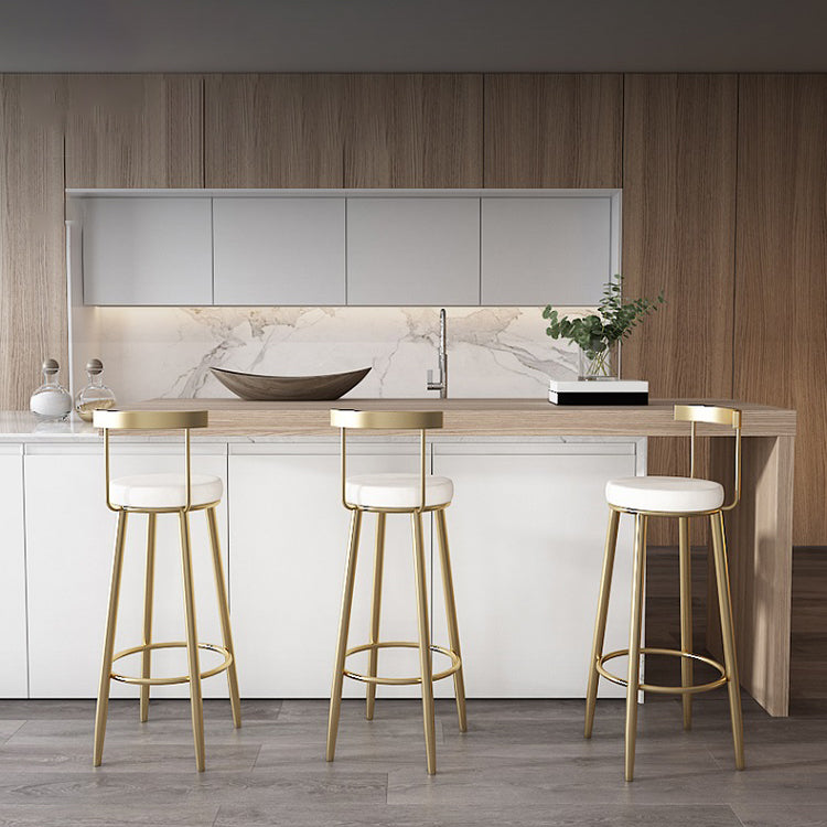 Faux Leather Dining Stools Low Back Bar Stools with Metal Base Clearhalo 'Bar Furniture' 'Bar Stools' 'bar_stools' 'furn' 'furn_bar_stools' 'Furniture' 'Kitchen & Dining Furniture' 6961955