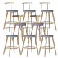 Faux Leather Dining Stools Low Back Bar Stools with Metal Base Gray 8 Piece Set Short Stool(18"H) Clearhalo 'Bar Furniture' 'Bar Stools' 'bar_stools' 'furn' 'furn_bar_stools' 'Furniture' 'Kitchen & Dining Furniture' 6961956