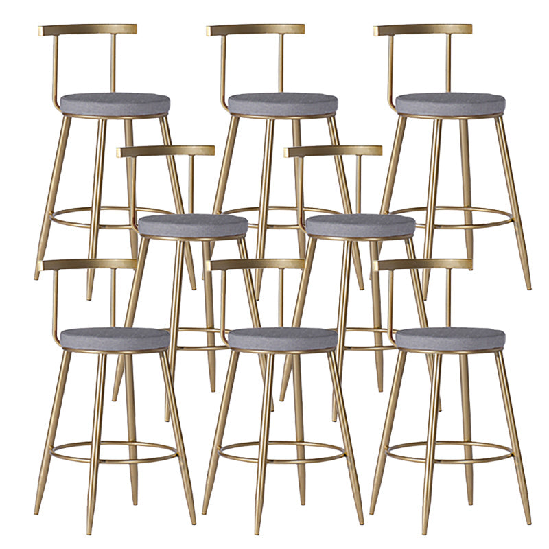 Faux Leather Dining Stools Low Back Bar Stools with Metal Base Gray 8 Piece Set Short Stool(18"H) Clearhalo 'Bar Furniture' 'Bar Stools' 'bar_stools' 'furn' 'furn_bar_stools' 'Furniture' 'Kitchen & Dining Furniture' 6961956