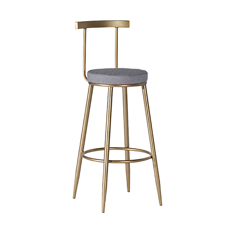 Faux Leather Dining Stools Low Back Bar Stools with Metal Base Gray 1 Piece Clearhalo 'Bar Furniture' 'Bar Stools' 'bar_stools' 'furn' 'furn_bar_stools' 'Furniture' 'Kitchen & Dining Furniture' 6961958