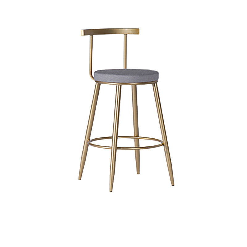 Faux Leather Dining Stools Low Back Bar Stools with Metal Base Gray 1 Piece Short Stool(18"H) Clearhalo 'Bar Furniture' 'Bar Stools' 'bar_stools' 'furn' 'furn_bar_stools' 'Furniture' 'Kitchen & Dining Furniture' 6961959