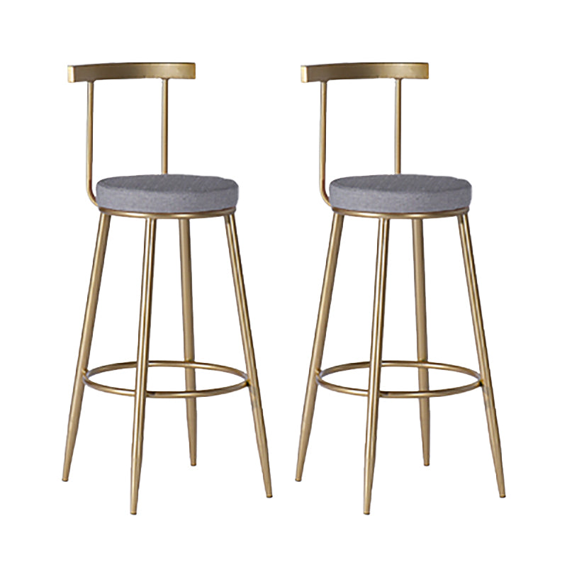 Faux Leather Dining Stools Low Back Bar Stools with Metal Base Gray 2 Piece Set Clearhalo 'Bar Furniture' 'Bar Stools' 'bar_stools' 'furn' 'furn_bar_stools' 'Furniture' 'Kitchen & Dining Furniture' 6961961