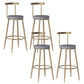 Faux Leather Dining Stools Low Back Bar Stools with Metal Base Gray 4 Piece Set Clearhalo 'Bar Furniture' 'Bar Stools' 'bar_stools' 'furn' 'furn_bar_stools' 'Furniture' 'Kitchen & Dining Furniture' 6961963
