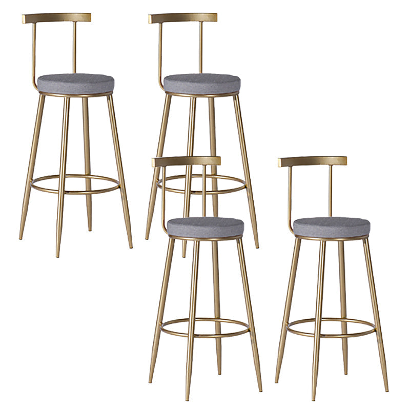 Faux Leather Dining Stools Low Back Bar Stools with Metal Base Gray 4 Piece Set Clearhalo 'Bar Furniture' 'Bar Stools' 'bar_stools' 'furn' 'furn_bar_stools' 'Furniture' 'Kitchen & Dining Furniture' 6961963