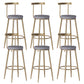 Faux Leather Dining Stools Low Back Bar Stools with Metal Base Gray 6 Piece Set Clearhalo 'Bar Furniture' 'Bar Stools' 'bar_stools' 'furn' 'furn_bar_stools' 'Furniture' 'Kitchen & Dining Furniture' 6961964