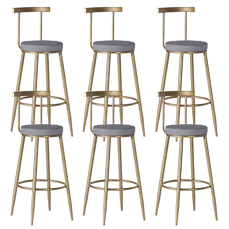 Faux Leather Dining Stools Low Back Bar Stools with Metal Base Gray 6 Piece Set Clearhalo 'Bar Furniture' 'Bar Stools' 'bar_stools' 'furn' 'furn_bar_stools' 'Furniture' 'Kitchen & Dining Furniture' 6961964