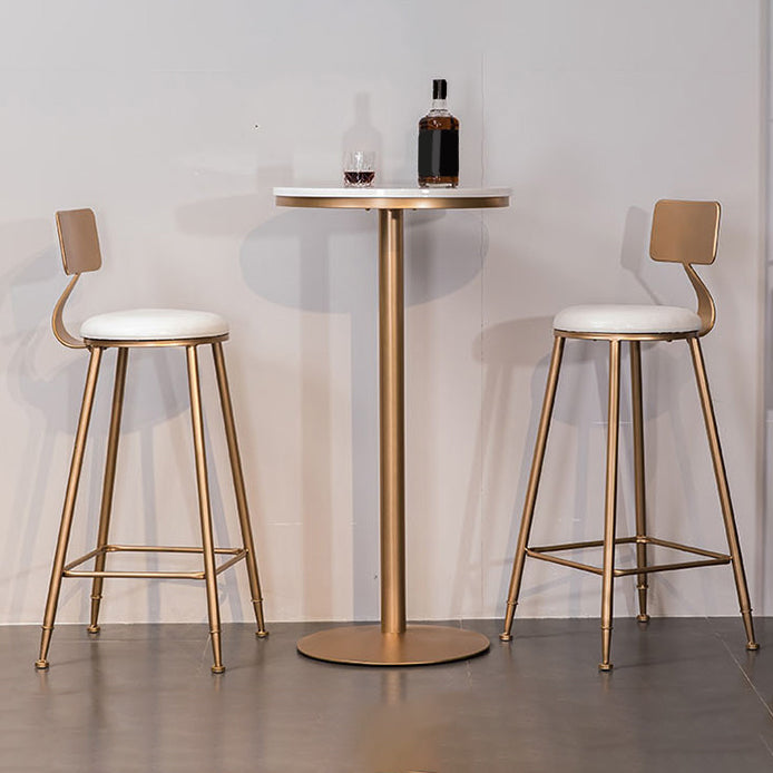 Faux Leather Dining Stools Low Back Bar Stools with Metal Base Clearhalo 'Bar Furniture' 'Bar Stools' 'bar_stools' 'furn' 'furn_bar_stools' 'Furniture' 'Kitchen & Dining Furniture' 6961965