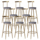 Faux Leather Dining Stools Low Back Bar Stools with Metal Base Gray 8 Piece Set Clearhalo 'Bar Furniture' 'Bar Stools' 'bar_stools' 'furn' 'furn_bar_stools' 'Furniture' 'Kitchen & Dining Furniture' 6961966