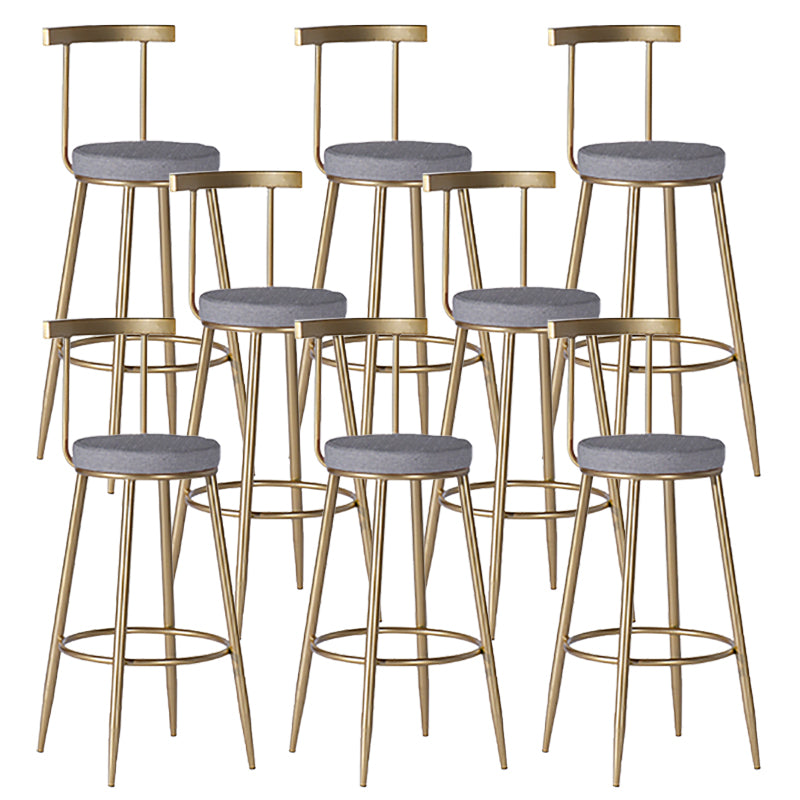 Faux Leather Dining Stools Low Back Bar Stools with Metal Base Gray 8 Piece Set Clearhalo 'Bar Furniture' 'Bar Stools' 'bar_stools' 'furn' 'furn_bar_stools' 'Furniture' 'Kitchen & Dining Furniture' 6961966