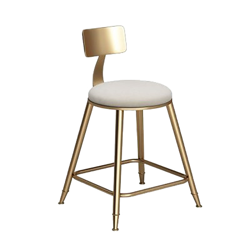 Faux Leather Dining Stools Low Back Bar Stools with Metal Base White 1 Piece Short Stool(18"H) Clearhalo 'Bar Furniture' 'Bar Stools' 'bar_stools' 'furn' 'furn_bar_stools' 'Furniture' 'Kitchen & Dining Furniture' 6961968