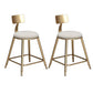 Faux Leather Dining Stools Low Back Bar Stools with Metal Base White 2 Piece Set Short Stool(18"H) Clearhalo 'Bar Furniture' 'Bar Stools' 'bar_stools' 'furn' 'furn_bar_stools' 'Furniture' 'Kitchen & Dining Furniture' 6961969