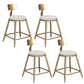 Faux Leather Dining Stools Low Back Bar Stools with Metal Base White 4 Piece Set Short Stool(18"H) Clearhalo 'Bar Furniture' 'Bar Stools' 'bar_stools' 'furn' 'furn_bar_stools' 'Furniture' 'Kitchen & Dining Furniture' 6961970