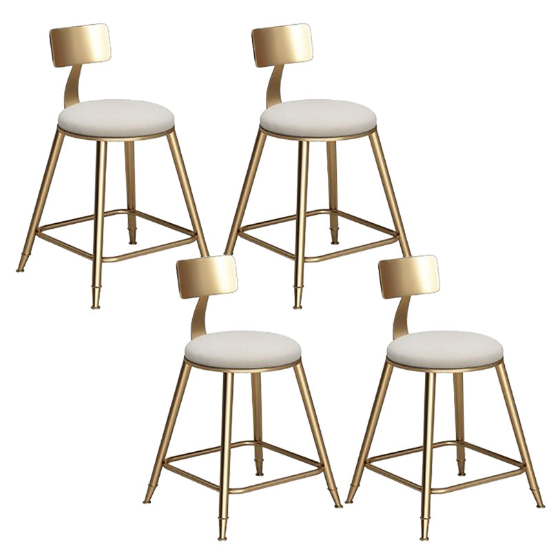Faux Leather Dining Stools Low Back Bar Stools with Metal Base White 4 Piece Set Short Stool(18"H) Clearhalo 'Bar Furniture' 'Bar Stools' 'bar_stools' 'furn' 'furn_bar_stools' 'Furniture' 'Kitchen & Dining Furniture' 6961970