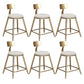 Faux Leather Dining Stools Low Back Bar Stools with Metal Base White 6 Piece Set Short Stool(18"H) Clearhalo 'Bar Furniture' 'Bar Stools' 'bar_stools' 'furn' 'furn_bar_stools' 'Furniture' 'Kitchen & Dining Furniture' 6961971
