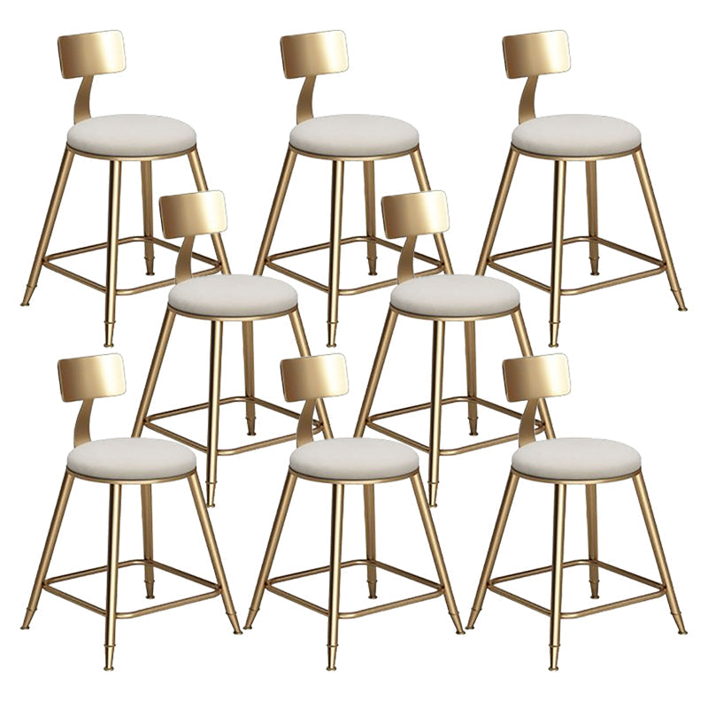 Faux Leather Dining Stools Low Back Bar Stools with Metal Base White 8 Piece Set Short Stool(18"H) Clearhalo 'Bar Furniture' 'Bar Stools' 'bar_stools' 'furn' 'furn_bar_stools' 'Furniture' 'Kitchen & Dining Furniture' 6961972