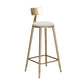 Faux Leather Dining Stools Low Back Bar Stools with Metal Base White 1 Piece Clearhalo 'Bar Furniture' 'Bar Stools' 'bar_stools' 'furn' 'furn_bar_stools' 'Furniture' 'Kitchen & Dining Furniture' 6961973
