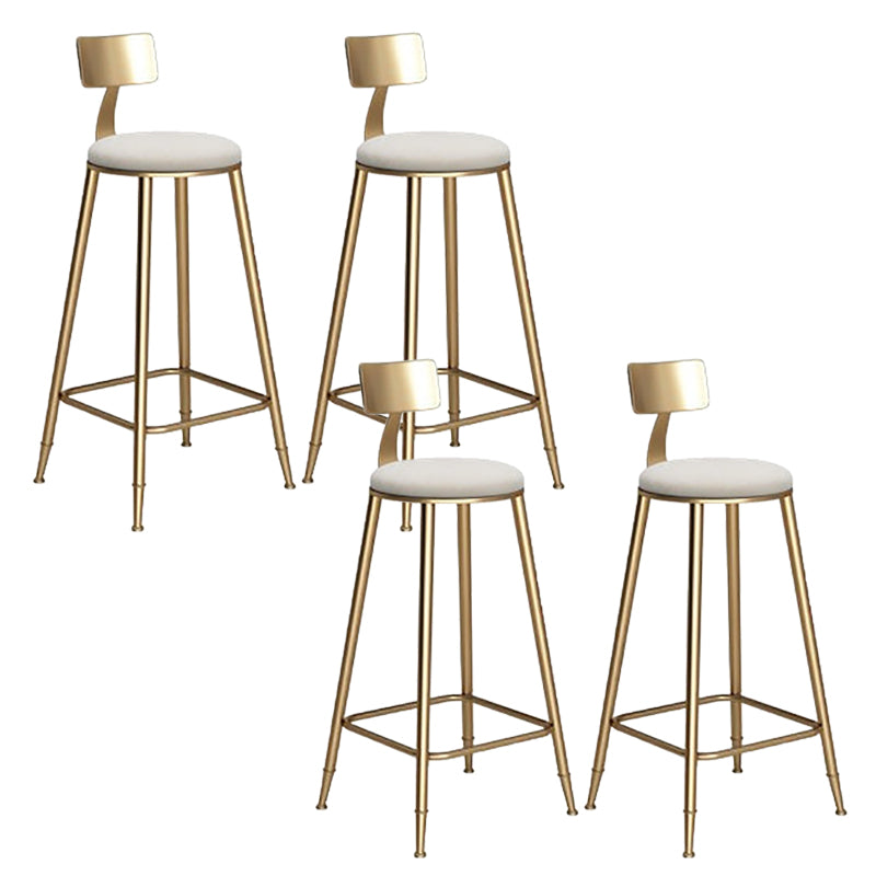 Faux Leather Dining Stools Low Back Bar Stools with Metal Base White 4 Piece Set Clearhalo 'Bar Furniture' 'Bar Stools' 'bar_stools' 'furn' 'furn_bar_stools' 'Furniture' 'Kitchen & Dining Furniture' 6961975