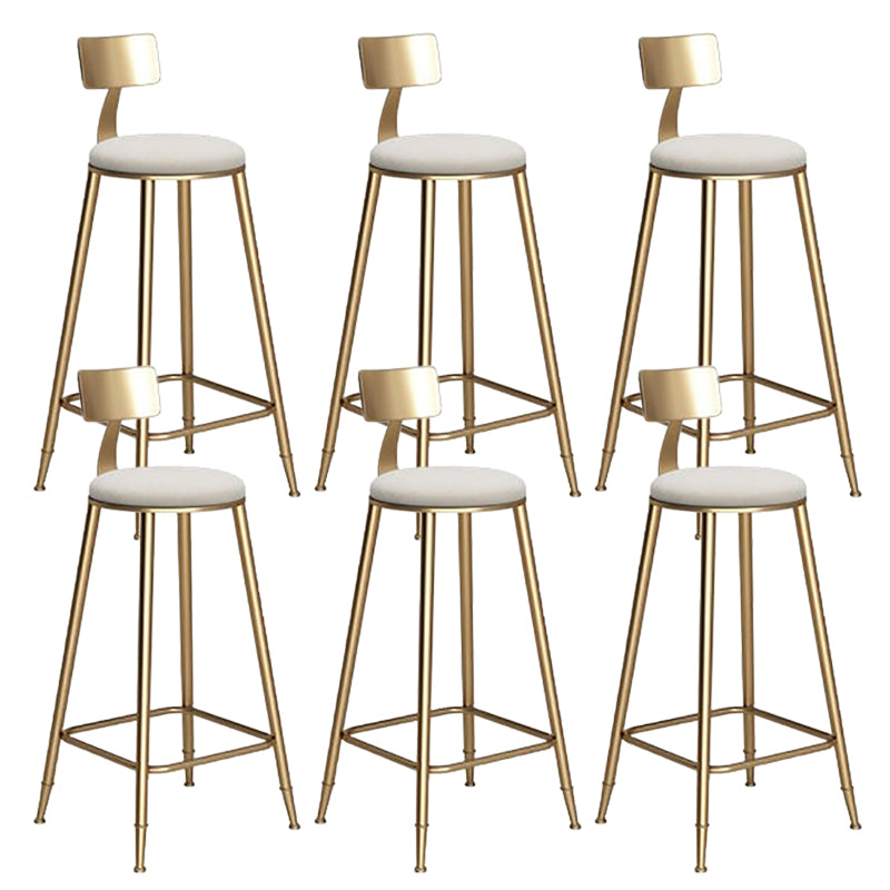 Faux Leather Dining Stools Low Back Bar Stools with Metal Base White 6 Piece Set Clearhalo 'Bar Furniture' 'Bar Stools' 'bar_stools' 'furn' 'furn_bar_stools' 'Furniture' 'Kitchen & Dining Furniture' 6961976