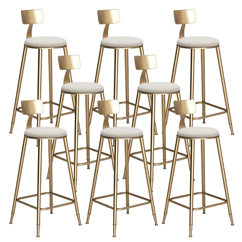 Faux Leather Dining Stools Low Back Bar Stools with Metal Base White 8 Piece Set Clearhalo 'Bar Furniture' 'Bar Stools' 'bar_stools' 'furn' 'furn_bar_stools' 'Furniture' 'Kitchen & Dining Furniture' 6961977