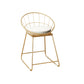 Faux Leather Dining Stools Low Back Bar Stools with Metal Base Beige 1 Piece Short Stool(18"H) Clearhalo 'Bar Furniture' 'Bar Stools' 'bar_stools' 'furn' 'furn_bar_stools' 'Furniture' 'Kitchen & Dining Furniture' 6961978