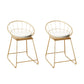 Faux Leather Dining Stools Low Back Bar Stools with Metal Base Beige 2 Piece Set Short Stool(18"H) Clearhalo 'Bar Furniture' 'Bar Stools' 'bar_stools' 'furn' 'furn_bar_stools' 'Furniture' 'Kitchen & Dining Furniture' 6961979