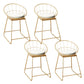 Faux Leather Dining Stools Low Back Bar Stools with Metal Base Beige 4 Piece Set Short Stool(18"H) Clearhalo 'Bar Furniture' 'Bar Stools' 'bar_stools' 'furn' 'furn_bar_stools' 'Furniture' 'Kitchen & Dining Furniture' 6961980