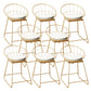 Faux Leather Dining Stools Low Back Bar Stools with Metal Base Beige 8 Piece Set Short Stool(18"H) Clearhalo 'Bar Furniture' 'Bar Stools' 'bar_stools' 'furn' 'furn_bar_stools' 'Furniture' 'Kitchen & Dining Furniture' 6961982