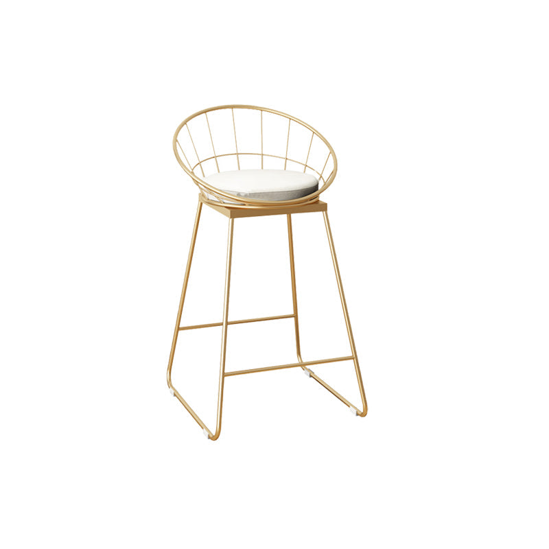 Faux Leather Dining Stools Low Back Bar Stools with Metal Base Beige 1 Piece Counter Stool(26"H) Clearhalo 'Bar Furniture' 'Bar Stools' 'bar_stools' 'furn' 'furn_bar_stools' 'Furniture' 'Kitchen & Dining Furniture' 6961983