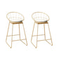Faux Leather Dining Stools Low Back Bar Stools with Metal Base Beige 2 Piece Set Counter Stool(26"H) Clearhalo 'Bar Furniture' 'Bar Stools' 'bar_stools' 'furn' 'furn_bar_stools' 'Furniture' 'Kitchen & Dining Furniture' 6961984