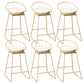 Faux Leather Dining Stools Low Back Bar Stools with Metal Base Beige 6 Piece Set Counter Stool(26"H) Clearhalo 'Bar Furniture' 'Bar Stools' 'bar_stools' 'furn' 'furn_bar_stools' 'Furniture' 'Kitchen & Dining Furniture' 6961986