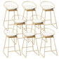 Faux Leather Dining Stools Low Back Bar Stools with Metal Base Beige 8 Piece Set Counter Stool(26"H) Clearhalo 'Bar Furniture' 'Bar Stools' 'bar_stools' 'furn' 'furn_bar_stools' 'Furniture' 'Kitchen & Dining Furniture' 6961987