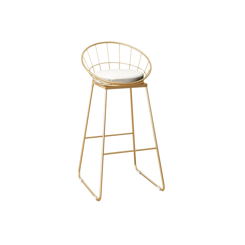 Faux Leather Dining Stools Low Back Bar Stools with Metal Base Beige 1 Piece Bar Stool(30"H) Clearhalo 'Bar Furniture' 'Bar Stools' 'bar_stools' 'furn' 'furn_bar_stools' 'Furniture' 'Kitchen & Dining Furniture' 6961988