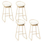Faux Leather Dining Stools Low Back Bar Stools with Metal Base Beige 4 Piece Set Bar Stool(30"H) Clearhalo 'Bar Furniture' 'Bar Stools' 'bar_stools' 'furn' 'furn_bar_stools' 'Furniture' 'Kitchen & Dining Furniture' 6961990