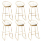 Faux Leather Dining Stools Low Back Bar Stools with Metal Base Beige 6 Piece Set Bar Stool(30"H) Clearhalo 'Bar Furniture' 'Bar Stools' 'bar_stools' 'furn' 'furn_bar_stools' 'Furniture' 'Kitchen & Dining Furniture' 6961991