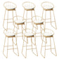 Faux Leather Dining Stools Low Back Bar Stools with Metal Base Beige 8 Piece Set Bar Stool(30"H) Clearhalo 'Bar Furniture' 'Bar Stools' 'bar_stools' 'furn' 'furn_bar_stools' 'Furniture' 'Kitchen & Dining Furniture' 6961992