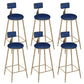 Glam Round Dining Stools Metal Low Back Bar Stools with Footrest Blue 6 Piece Set Clearhalo 'Bar Furniture' 'Bar Stools' 'bar_stools' 'furn' 'furn_bar_stools' 'Furniture' 'Kitchen & Dining Furniture' 6962027