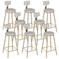Glam Round Dining Stools Metal Low Back Bar Stools with Footrest Gray 8 Piece Set Clearhalo 'Bar Furniture' 'Bar Stools' 'bar_stools' 'furn' 'furn_bar_stools' 'Furniture' 'Kitchen & Dining Furniture' 6962038