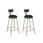 Glam Round Dining Stools Metal Low Back Bar Stools with Footrest Green 2 Piece Set Clearhalo 'Bar Furniture' 'Bar Stools' 'bar_stools' 'furn' 'furn_bar_stools' 'Furniture' 'Kitchen & Dining Furniture' 6962039